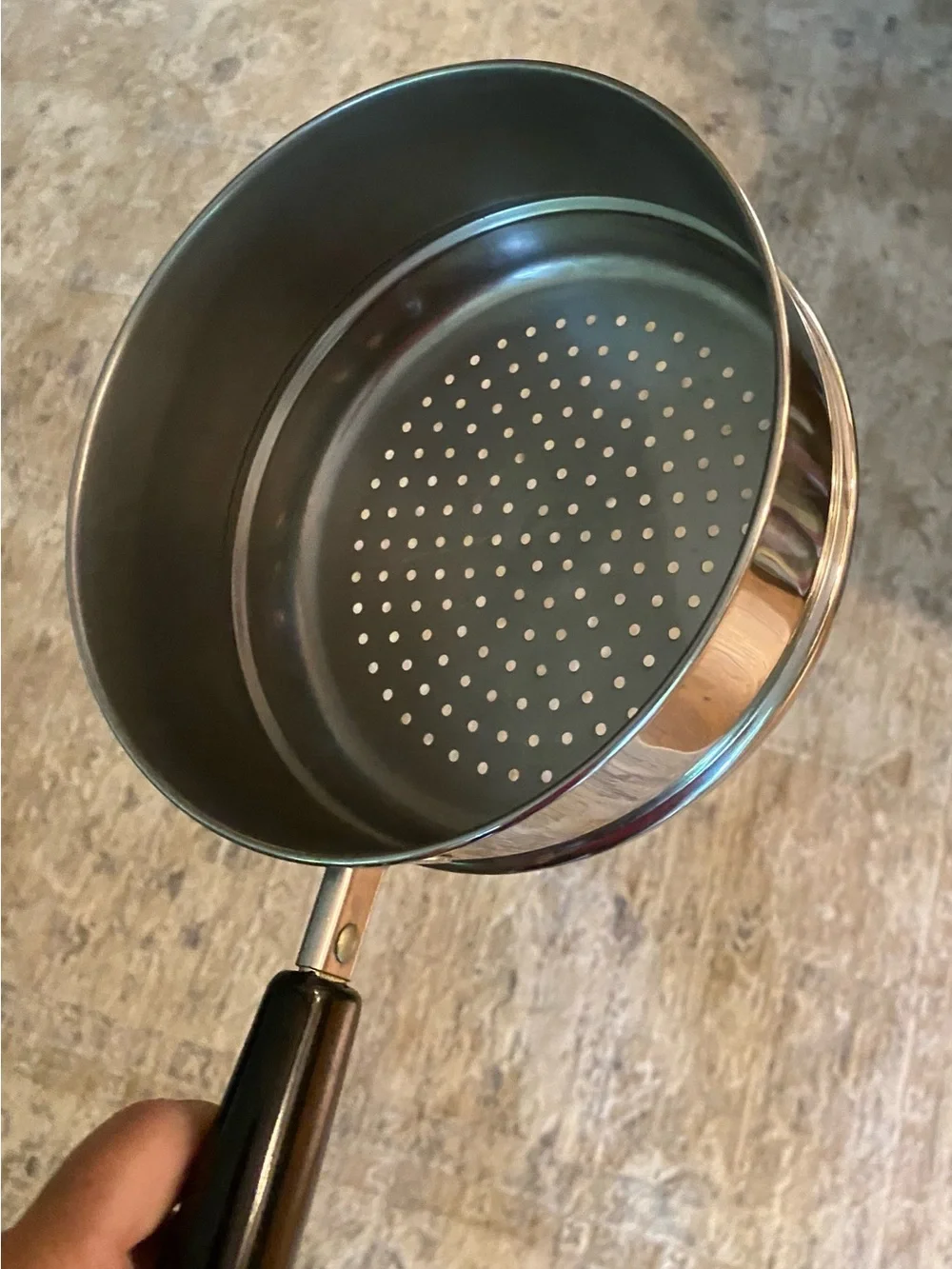 Rare REVEREWARE Steamer Strainer Insert Basket for 2 and 3 qt Revere pots EUC.